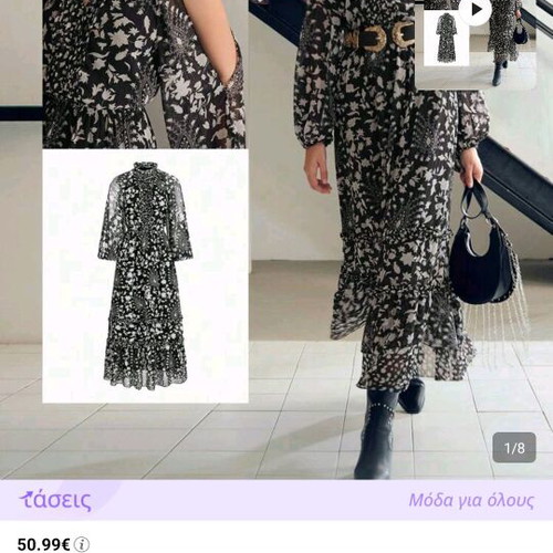 Evening dress like new, black and white, size L