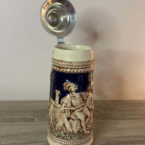 Vintage German Beer Stein with Pewter Lid by Gerz used