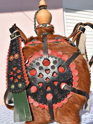 Traditional Hungarian water bottle handmade with leather strap mint condition