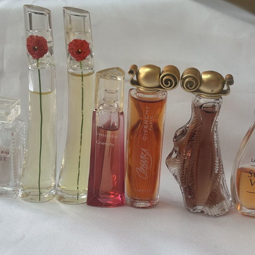 Mini perfume set used, Lalique, Kenzo, Givenchy, Laura Biagiotti, Balenciaga