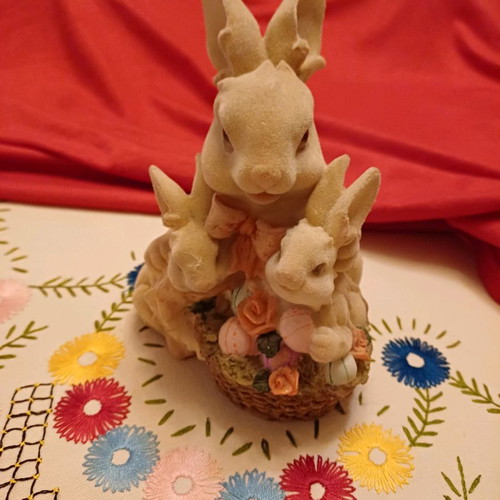 Decorative rabbit with babies used