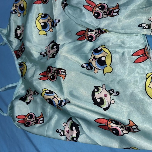 Power Puff Girls turquoise satin pajama set, Comfort, size S