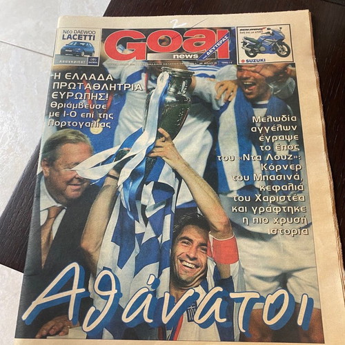 Goal News Euro 2004 newspaper used, authentic