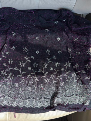 Purple blouse with white flower pattern, XL