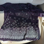 Purple blouse with white flower pattern, XL