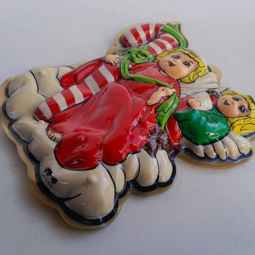 Christmas decoration 70s decade new, 3D wall or door ornament