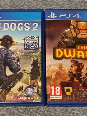 The Dwarves and Watch Dogs 2 PS4 games used, pack of 2