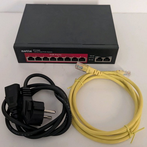 Netis P110C unmanaged L2 PoE+ switch with 10 Ethernet ports like new