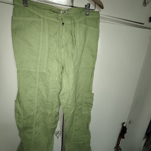 Women's linen pants used, size M, green