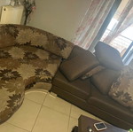 Corner sofa large, like new, brown beige