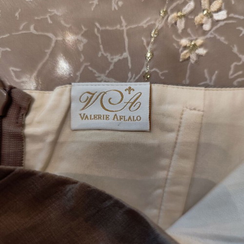 Valerie Aflalo blouse like new, short, silk, size S, gray-beige