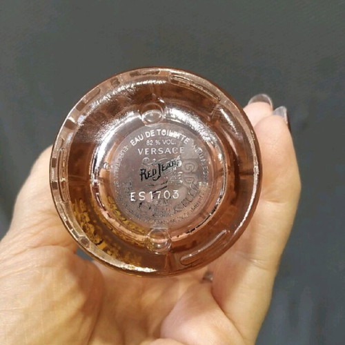 Versace Red Jeans perfume bottle used, empty