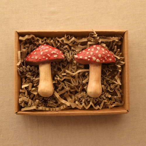 Handmade Amanita Muscaria Clay Magnet Set of 2