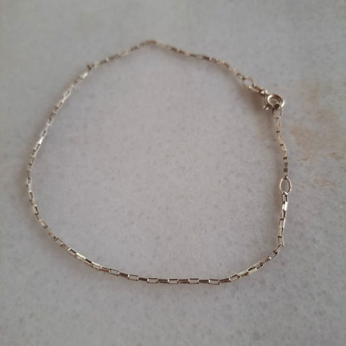 Silver 925 Minimal Box Chain Anklet like new