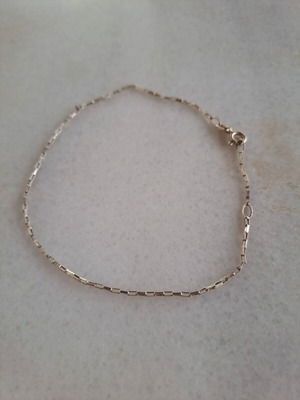 Silver 925 Minimal Box Chain Anklet like new