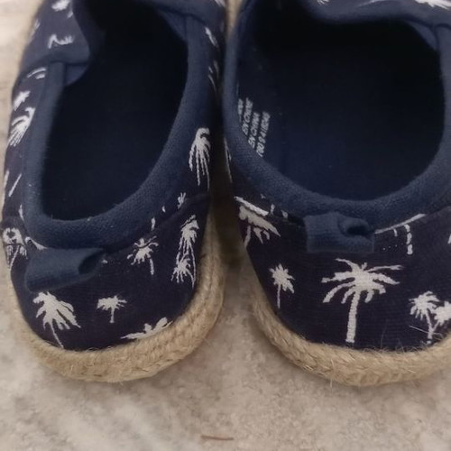 Espadrilles kids fabric H&M size 25 new, blue with palm tree design