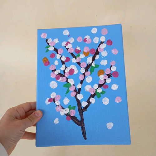 Almond tree painting acrylic on canvas like new