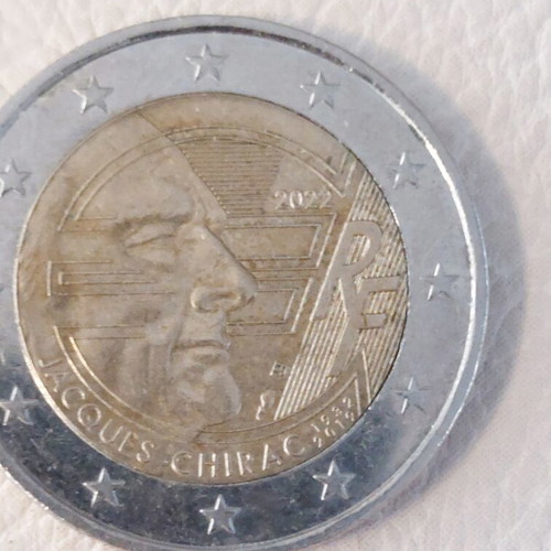Commemorative 2 Euro Coin 2022 Jacques Chirac France like new