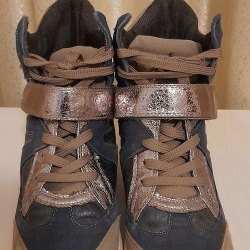 Voi&Noi sneakers boots like new, blue suede, hidden platform, size 39