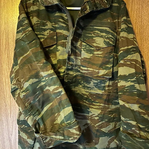 Camouflage jacket used, with inner lining and hood, 2 pieces