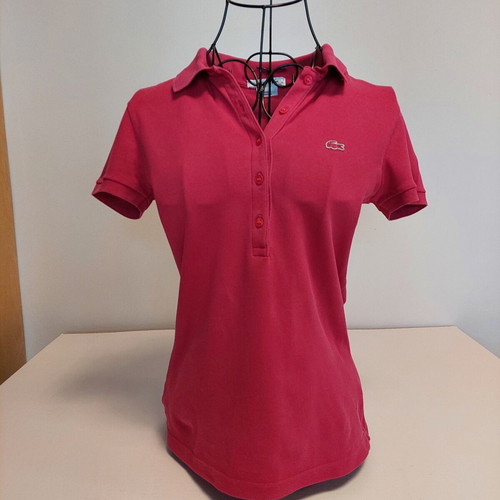Lacoste women's pique polo shirt small fuchsia-dark pink like new