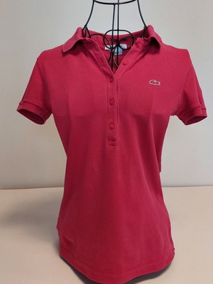 Lacoste women's pique polo shirt small fuchsia-dark pink like new