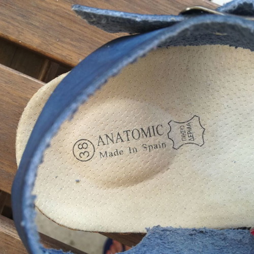 Anatomical leather sandals size 38 new, blue