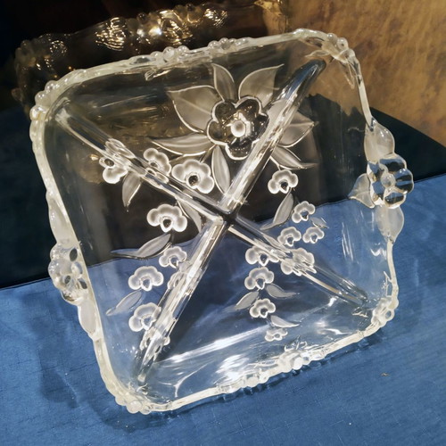 Crystal antique square serving platter Walther Glas like new