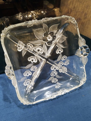 Crystal antique square serving platter Walther Glas like new
