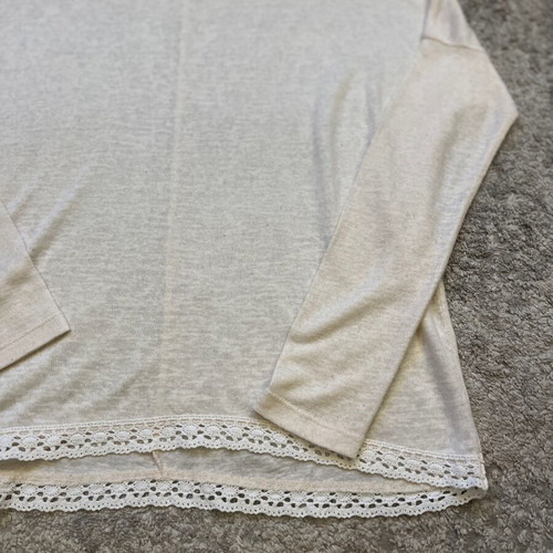 Beige Stradivarius blouse size S like new with lace detail