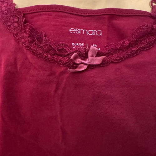 Esmara pajama set size M, like new, red with white dots