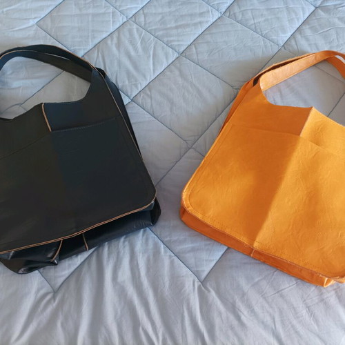 Handbags new, blue and yellow, spacious with compartments