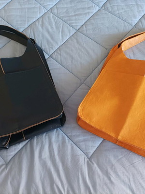 Handbags new, blue and yellow, spacious with compartments
