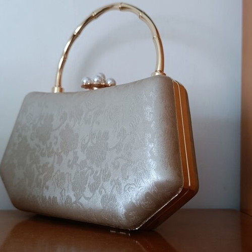 Evening bag Joy Star La Moda champagne gold floral embossed like new