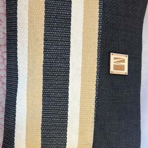 Modissimo straw handbag new, black and beige