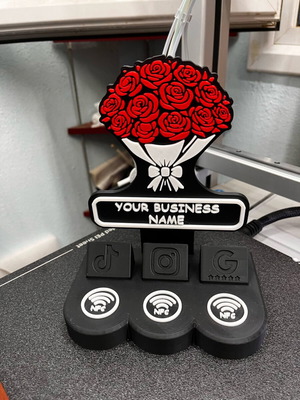 Custom NFC stand for florists new with rose design