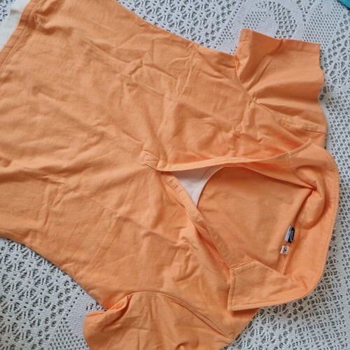 Women's set Bermuda shorts and polo T-shirt orange new
