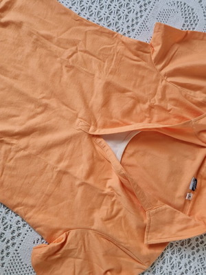 Women's set Bermuda shorts and polo T-shirt orange new