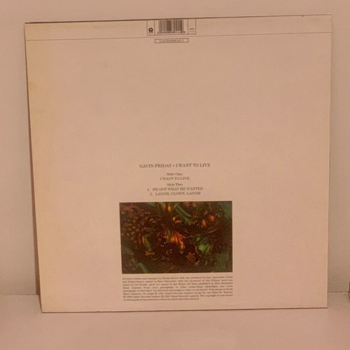 Gavin Friday I Want To Live 12" Maxi-Single original Europe press 1991 like new