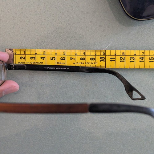 Emporio Armani used eyeglasses with case and cleaning cloths black orange