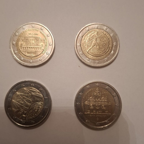 Greek commemorative 2 euro coins mint condition set of 4