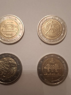 Ελληνικά αναμνηστικά κέρματα 2 ευρώ σετ 4 σαν καινούργια