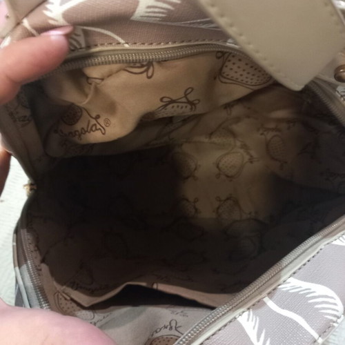 Fragola backpack medium size used, dark beige with white details