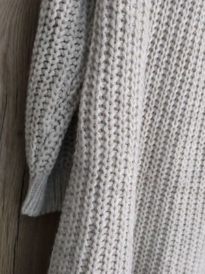 Pullover dress turtleneck new, beige, one size