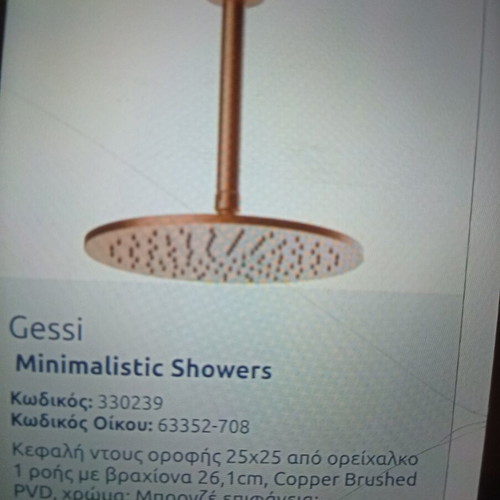 Showerhead ceiling 25-25 brass new
