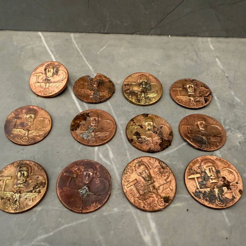 Tag der Arbeit 1934 German badges set of 12 used, WWII collectibles