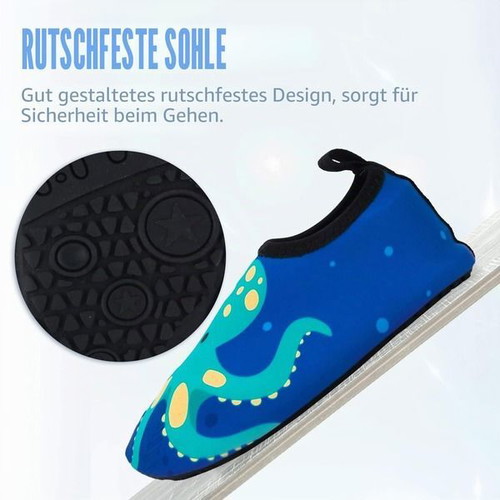 Aisprts kids aqua shoes for beach and swimming, blue octopus, size 30/31