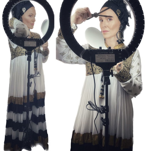 Unique Dress from Dubai like new, white and gold