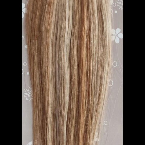 Natural Hair Extensions with Clips new, 55 cm length, highlights
