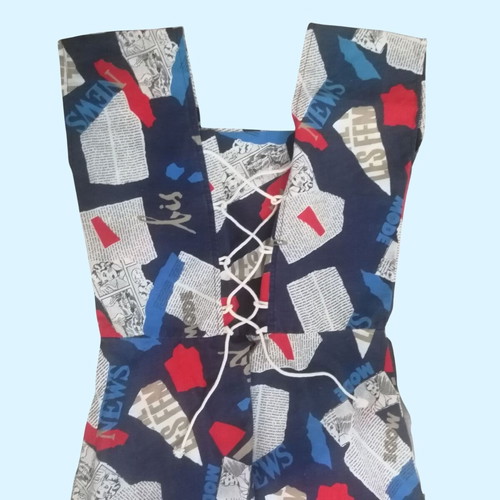 Pop-Art dress inspired by 60s, like new, colorful blue cotton